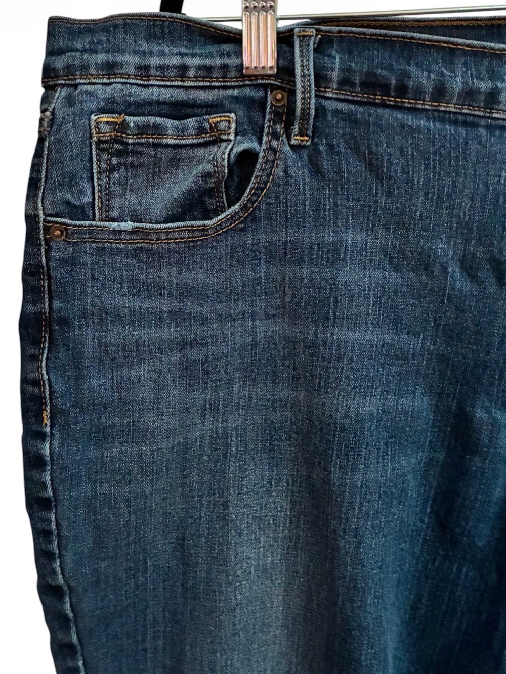 Old Navy Curvy Profile Mid Rise Straight Leg Blue Denim Jeans 18 Short Petite - Picture 7 of 9